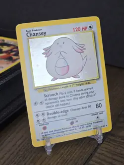 Pokemon Card Chansey Holo Rare 3/102 Base Set Unlimited WOTC 1999 Holo Vintage - Image 1
