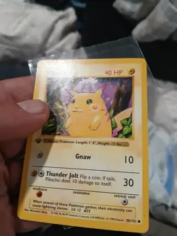 1st Edition Pikachu Shadowless Red Cheeks Base WOTC 1999 Vintage Pokemon Card - Image 4