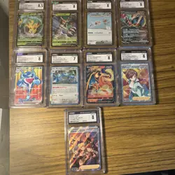 Pokemon 9X CGC GRADED CARD LOT - 7-8-8.5 English And Japanese - Image 1