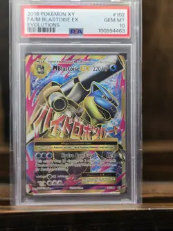 Pokemon TCG M Blastoise EX Full Art Holo Ultra Rare Card 102/108 Evolutions - Image 1