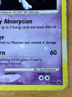 Mewtwo 9/100 Rare Holo Bleed Error Majestic Dawn 2008 Pokemon TCG Card - Image 4