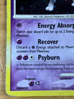 Mewtwo 9/100 Rare Holo Bleed Error Majestic Dawn 2008 Pokemon TCG Card - Image 5