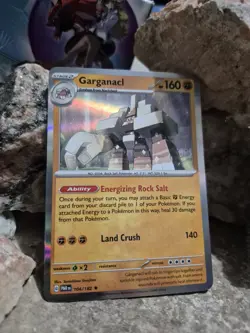 pokemon Cards Garganacl Stage2 Holo 1pcs+1pcs Sleeve 2023 # 104/182 - Image 2