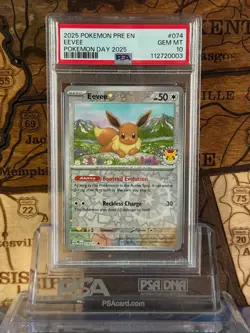 Eevee - (Pokemon Day 2025) (Reverse Cosmos Holo) Miscellaneous Cards PSA 10 - Image 1