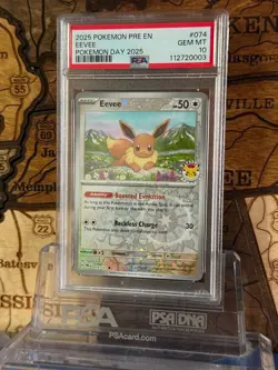 Eevee - (Pokemon Day 2025) (Reverse Cosmos Holo) Miscellaneous Cards PSA 10 - Image 2