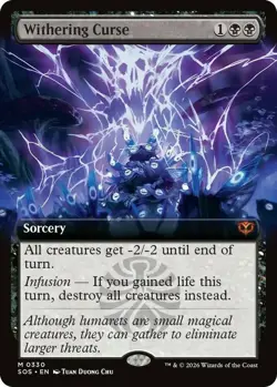 x1 Withering Curse - Foil - Extended Art M MTG Secrets of Strixhaven M/NM, Engli - Image 1