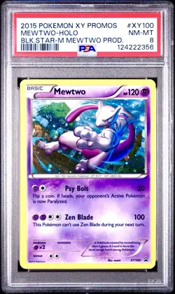 Mewtwo XY100 XY Holo Promo Pokemon 2015 PSA 8 - Image 1
