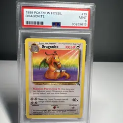 PSA 9 Dragonite 19/62 - Fossil Pokemon TCG 1999 Rare Card - Image 1