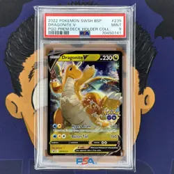 PSA 9 MINT 2022 Pokemon Go Premier Deck Holder DRAGONITE V #235 Promo Holo - Image 2