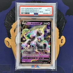 PSA 8 NEAR MINT 2021 Pokemon GALARIAN RAPIDASH V #111 Promo Holo - Image 2