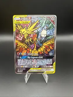 Pokemon TCG Hidden Fates Moltres & Zapdos & Articuno Stained Glass Promo SM210 - Image 1