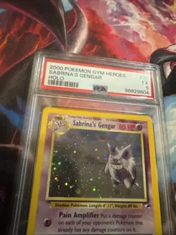 140517804 Sabrina's Gengar 2000 Pokemon Gym Heroes #14 Holo PSA 5 Possible Swirl - Image 2