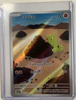 Pokemon Larvitar 203/197 Obsidian Flames Illustration Rare Full Art Holo 70 HP - Image 1