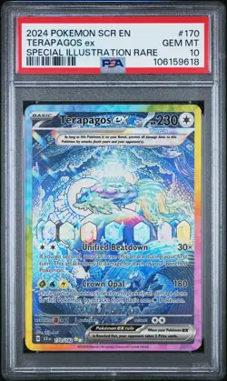 2024 POKEMON SCR EN-STELLAR CROWN SPECIAL ILLUSTRATION RARE TERAPAGOS EX PSA 10 - Image 1