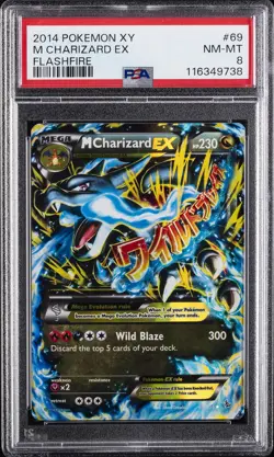 2014 POKEMON XY FLASHFIRE #69 M CHARIZARD EX PSA 8 - Image 1