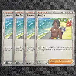 4x Surfer | Surging Sparks | 187/191 NM | Uncommon | Pokemon TCG Playset - Image 1