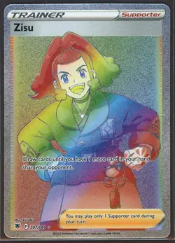Pokemon Zisu 207/189 Astral Radiance Rainbow Secret Rare Holo Trainer - Image 1