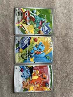 Pokemon First Partner Illustration Collection Series 1 Kanto Gen 1 Starters Set - Image 2