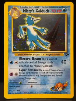 Misty's Golduck 12/132 WOTC Gym Challenge Unlimited Holo Holo Pokemon Card MP - Image 1