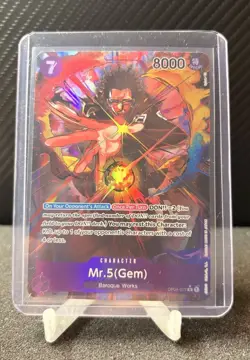 One Piece CCG Mr.5 (Gem) Foil Character Card OP04-072 Alternate Art 8000 - Image 1