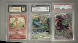 3 Graded Pokemon Cards Lot - Image 1
