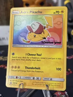 Ash's Pikachu TCG SM108 2017 Promo Card Pokemon 'I Choose You' Movie Promo Wow!! - Image 2