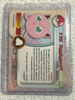 Topps Pokemon Card Series 1 Chrome Foil Black Logo 1st Edition #39 Jigglypuff NM - Image 2