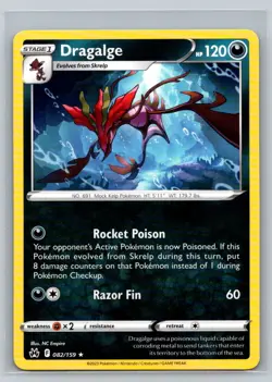 Dragalge #082/159 Crown Zenith Rare - Pokemon Cards H13 - Image 1