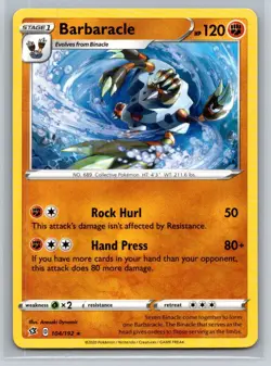 Barbaracle #104/192 SWSH02: Rebel Clash Rare - Pokemon Cards B93 - Image 1