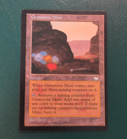 Wizards of the Coast Gemstone Mine MTG Weatherlight Land Uncommon 1997 Brom - Image 1