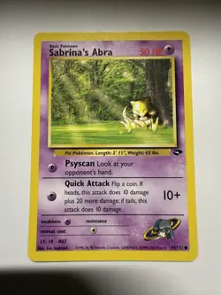 Pokemon TCG Sabrina's Abra Gym Challenge 94 Regular Unlimited Common - Image 1