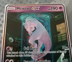 Pokemon Mewtwo GX TCG Shining Legends Holo Card 78/73 Secret Rare - Image 3