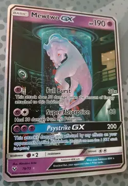 Pokemon Mewtwo GX TCG Shining Legends Holo Card 78/73 Secret Rare - Image 4
