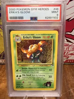 PSA 9 MINT 2000 Pokemon Gym Heroes 46/132 Erika's Gloom POP 21 - Image 1