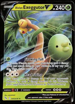 Alolan Exeggutor V Ultra Rare Pokemon GO 005/078 NM Holo - Image 1