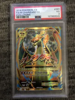 PSA 3 MT Full Art/M Mega Charizard EX 2016 Pokemon XY Evolutions 101/108 - Image 1