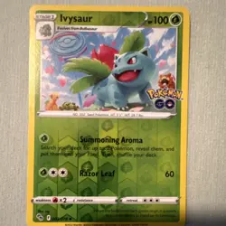Pokemon Ivysaur Pokemon GO Reverse Holo Card 002/078 HP100 Uncommon - Image 1