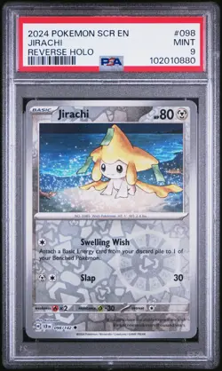 2024 POKEMON SCR EN #098 JIRACHI PSA 9 REVERSE HOLO POP 10 STELLAR CROWN #98 - Image 1