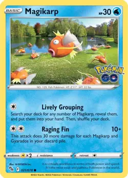 Magikarp (021/078) [Pokemon GO] Lightly Played Reverse Holofoil Pokemon TCG - Image 1