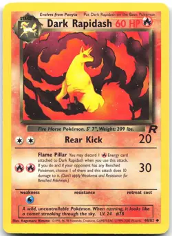 Dark Rapidash 44/82 Uncommon Team Rocket Pokemon Unlimited Moderately Played - Image 1