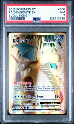 2016 POKEMON EVOLUTIONS DRAGONITE EX #106 PSA 7 NM #129513238 - Image 1