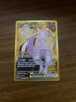 Team Rocket's Mewtwo ex 240/182 Destined Rivals Pokemon Gold Hyper Rare NM - Image 1