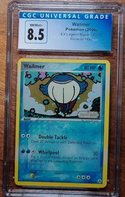 2006 Pokemon EX Legend Maker Wailmer #69/92 Reverse Holo CGC 8.5 NM/Mint+ - Image 1