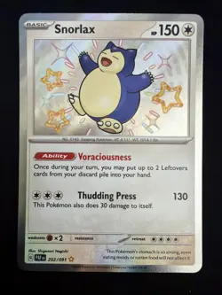Pokemon TCG: Paldean Fates: 202/091: Snorlax Baby Shiny Holo Rare (NM) - Image 1