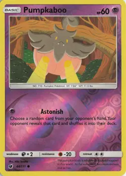 Pumpkaboo Reverse Holo Common – SM - Crimson Invasion #44/111 Pokemon TCG - Image 1
