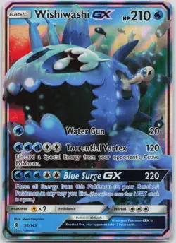 Pokemon Wishiwashi GX Ultra Rare SM - Guardians Rising 38/145 LP - Image 1