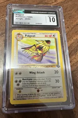 1999 Wizards Of The Coast Pokemon Jungle 24/64 Pidgeot Unltd CGC 10 Gem Mint - Image 1