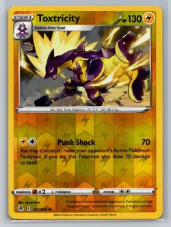 Toxtricity (107) #107/264 SWSH08: Fusion Strike Reverse Holo Rare - Pokemon C91 - Image 1