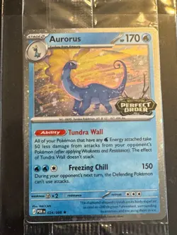 Sealed Aurorus Promo Card 024/088 Pokemon Holo Perfect Order Barnes & Noble - Image 1