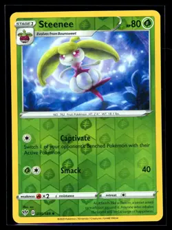 2020 Sword & Shield - Darkness Ablaze Steenee Reverse Holo Pokemon Card #15 - Image 1